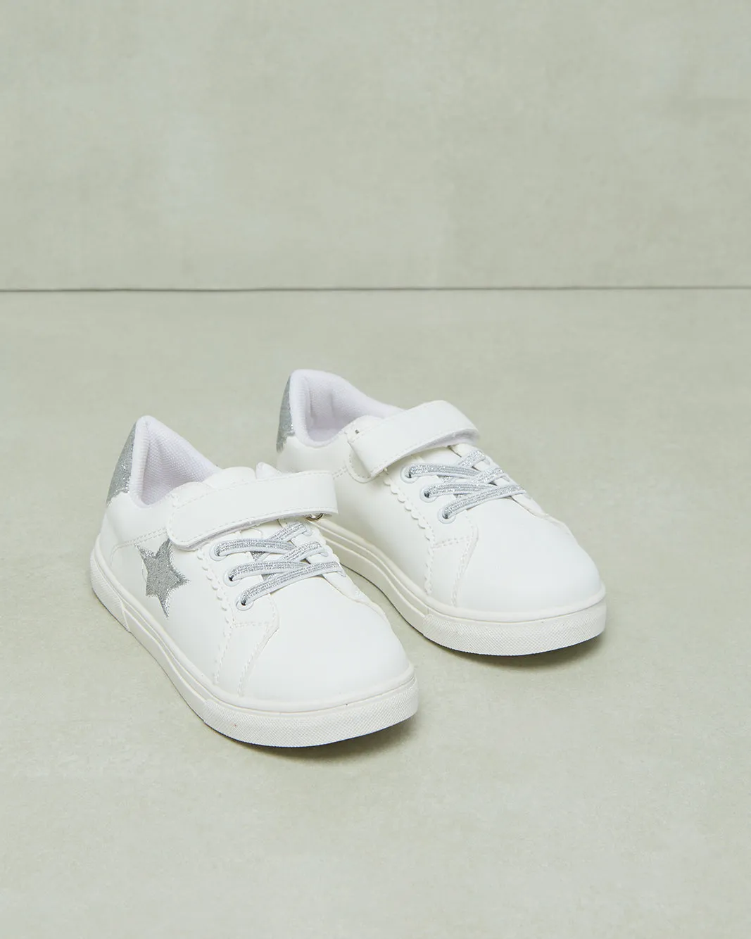 Girls White Velcro Star Sneaker sold by Redtag product image thumbnail 2