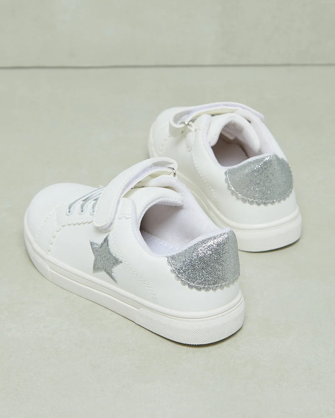 Girls White Velcro Star Sneaker sold by Redtag product image thumbnail 4