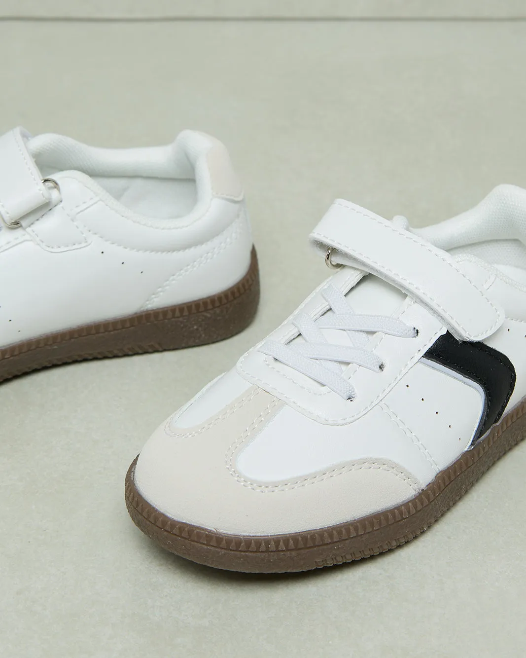 Boys White Material Block Sneakers sold by Redtag product image thumbnail 3