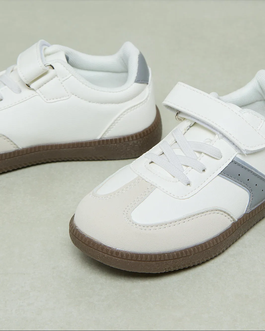 Boys White Material Block Sneakers sold by Redtag product image thumbnail 3
