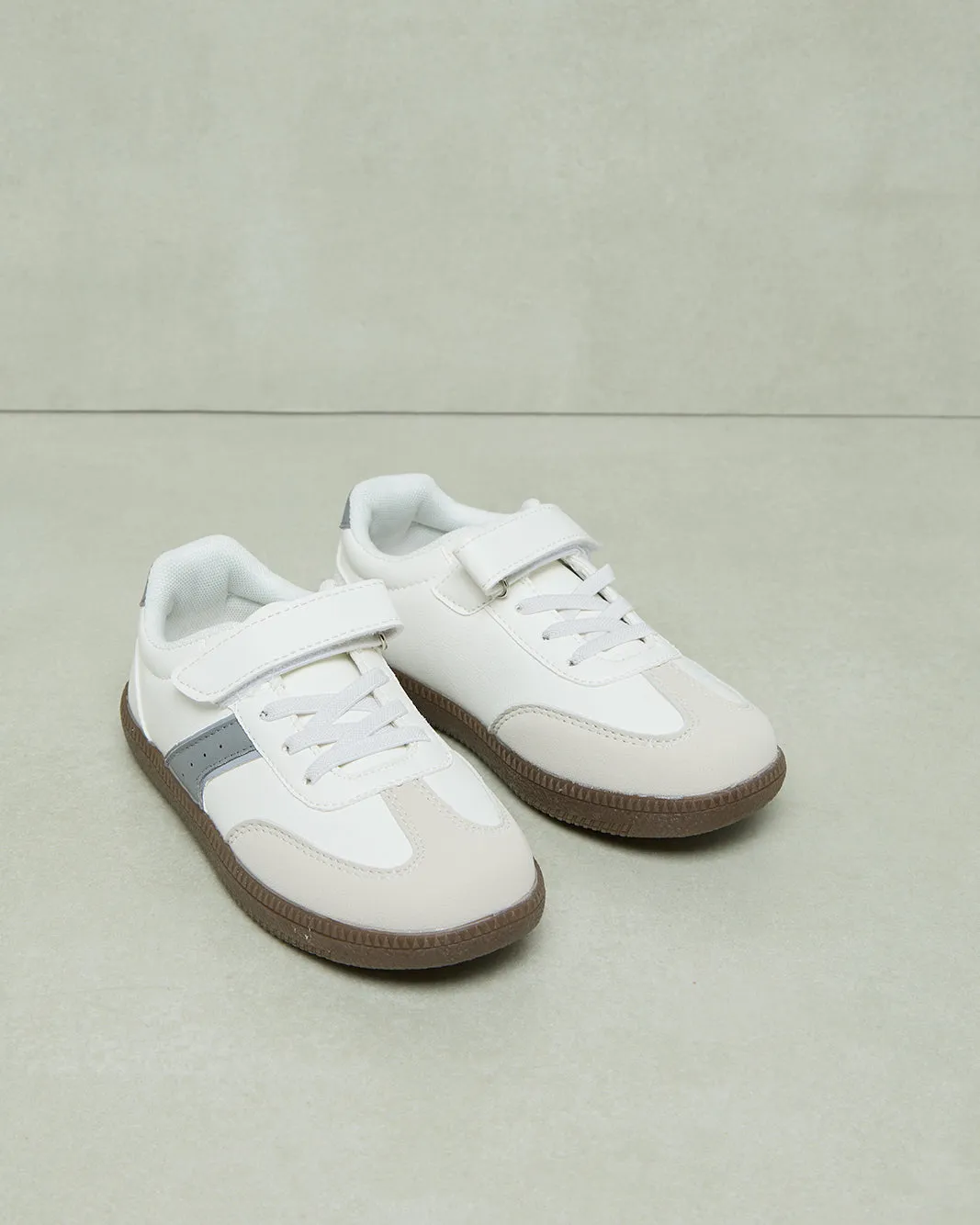 Boys White Material Block Sneakers sold by Redtag product image thumbnail 2