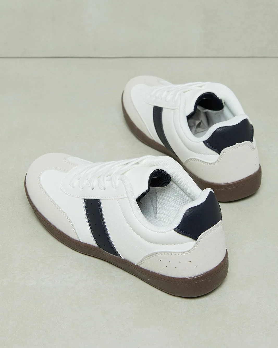 Senior Boys White Material Block Sneakers sold by Redtag product image thumbnail 4