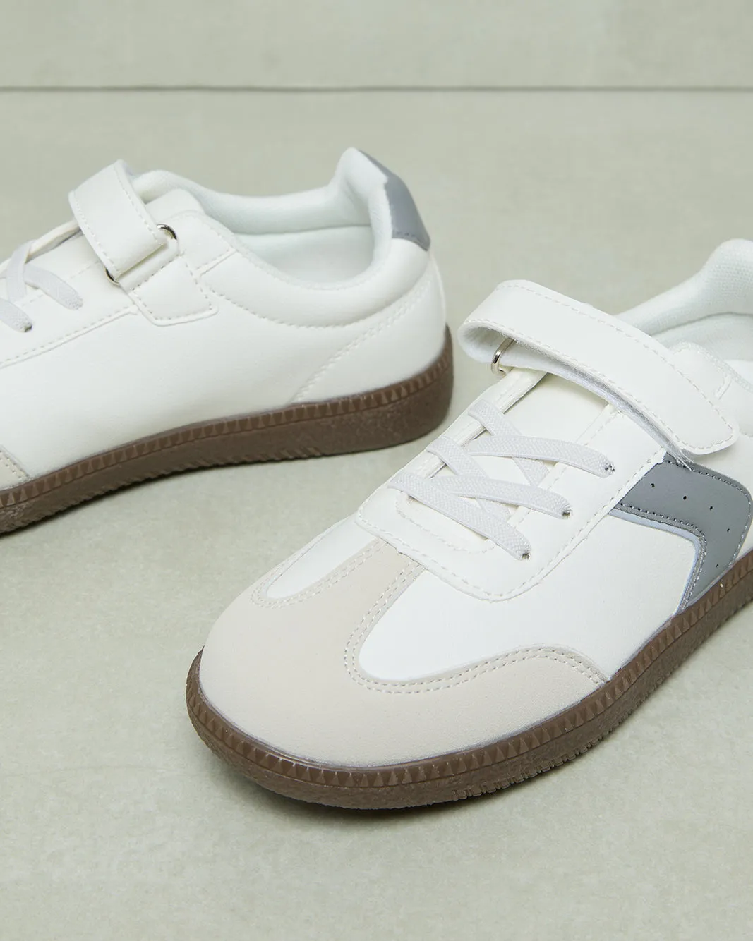 Senior Boys White Material Block Sneakers sold by Redtag product image thumbnail 3