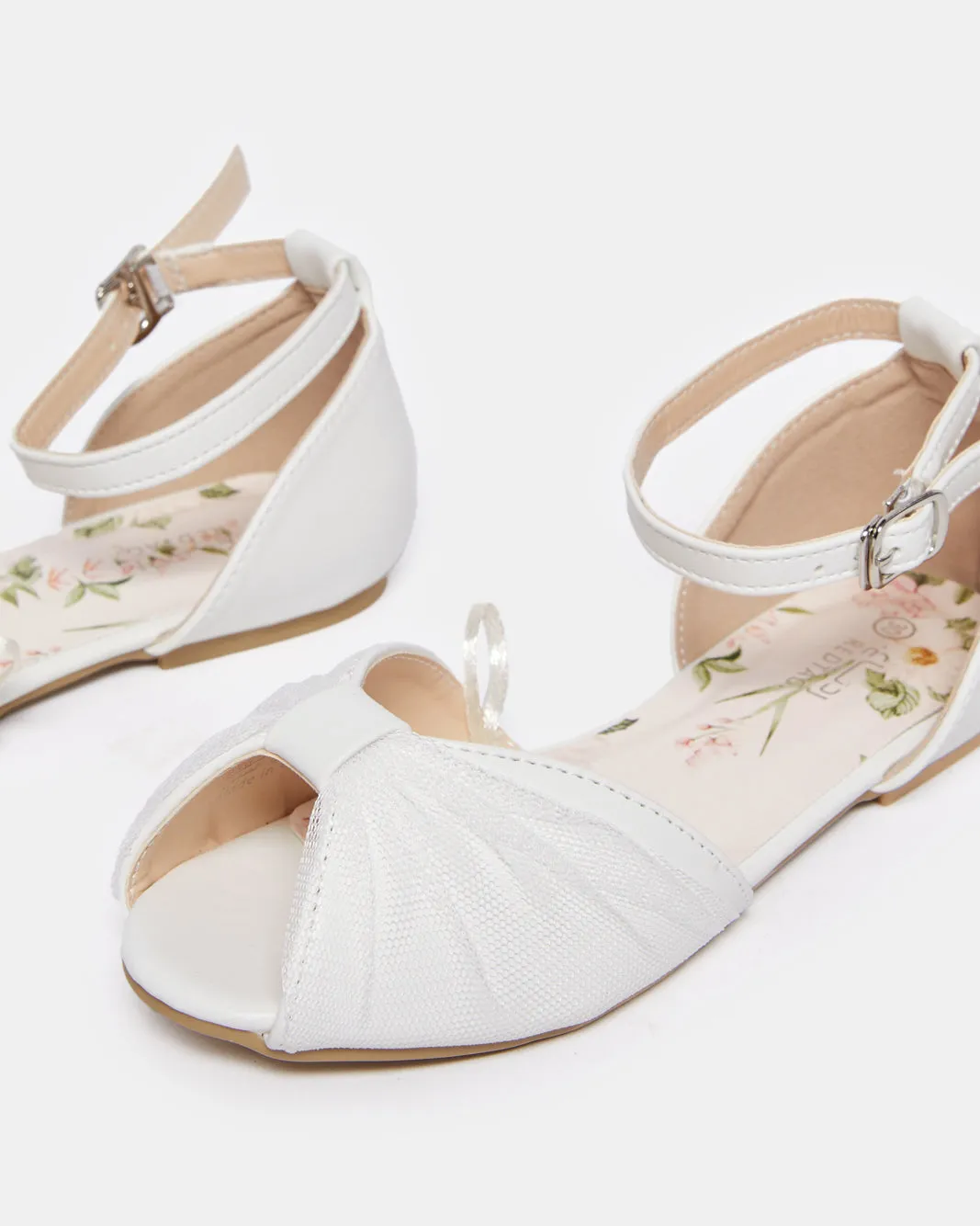 Girls White Open-Toe Shoe sold by Redtag product image thumbnail 3