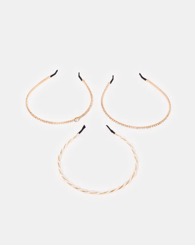 Women Gold Embellished Headband Set (Pack of 3) sold by Redtag