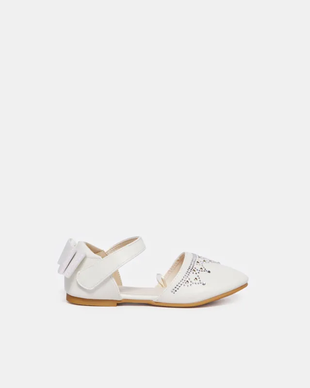 Girls White Embellished Diamante Sandal sold by Redtag