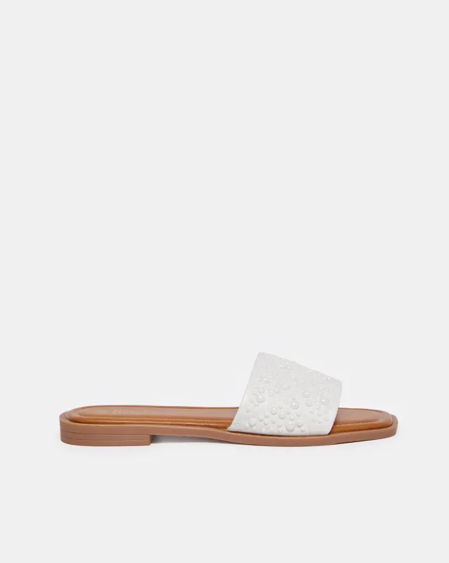 Women White  Mule  Embellished With Pearl sold by Redtag