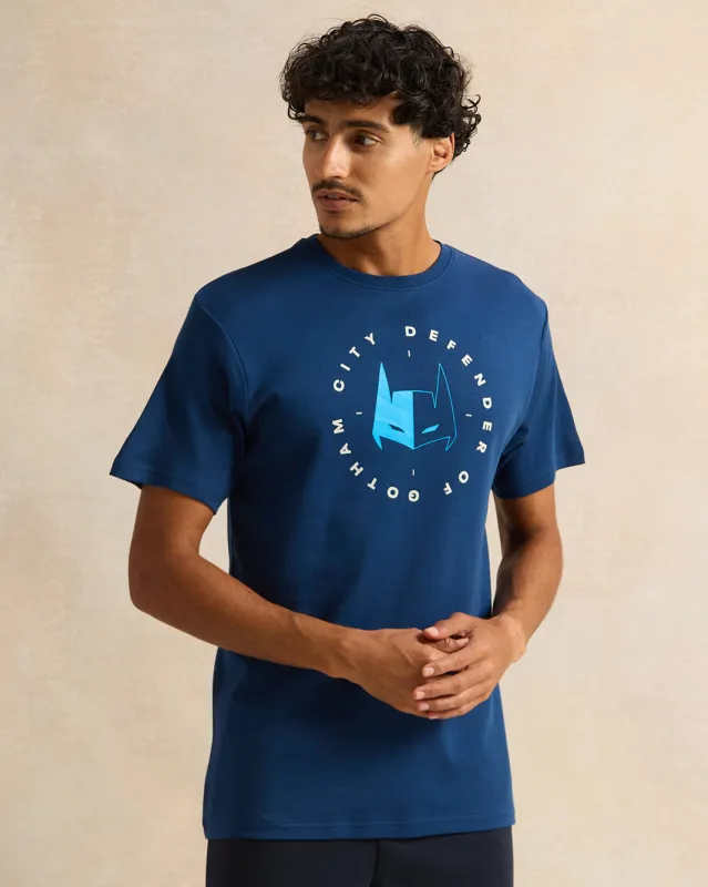 Men Blue Printed T-Shirt sold by Redtag