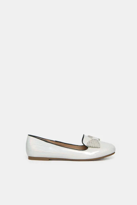 Senior Girls White Bow Ballerina sold by Redtag