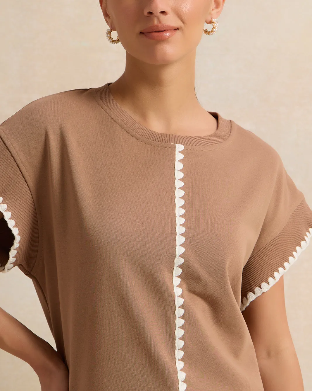 Women Brown Embroidered Top sold by Redtag product image thumbnail 4