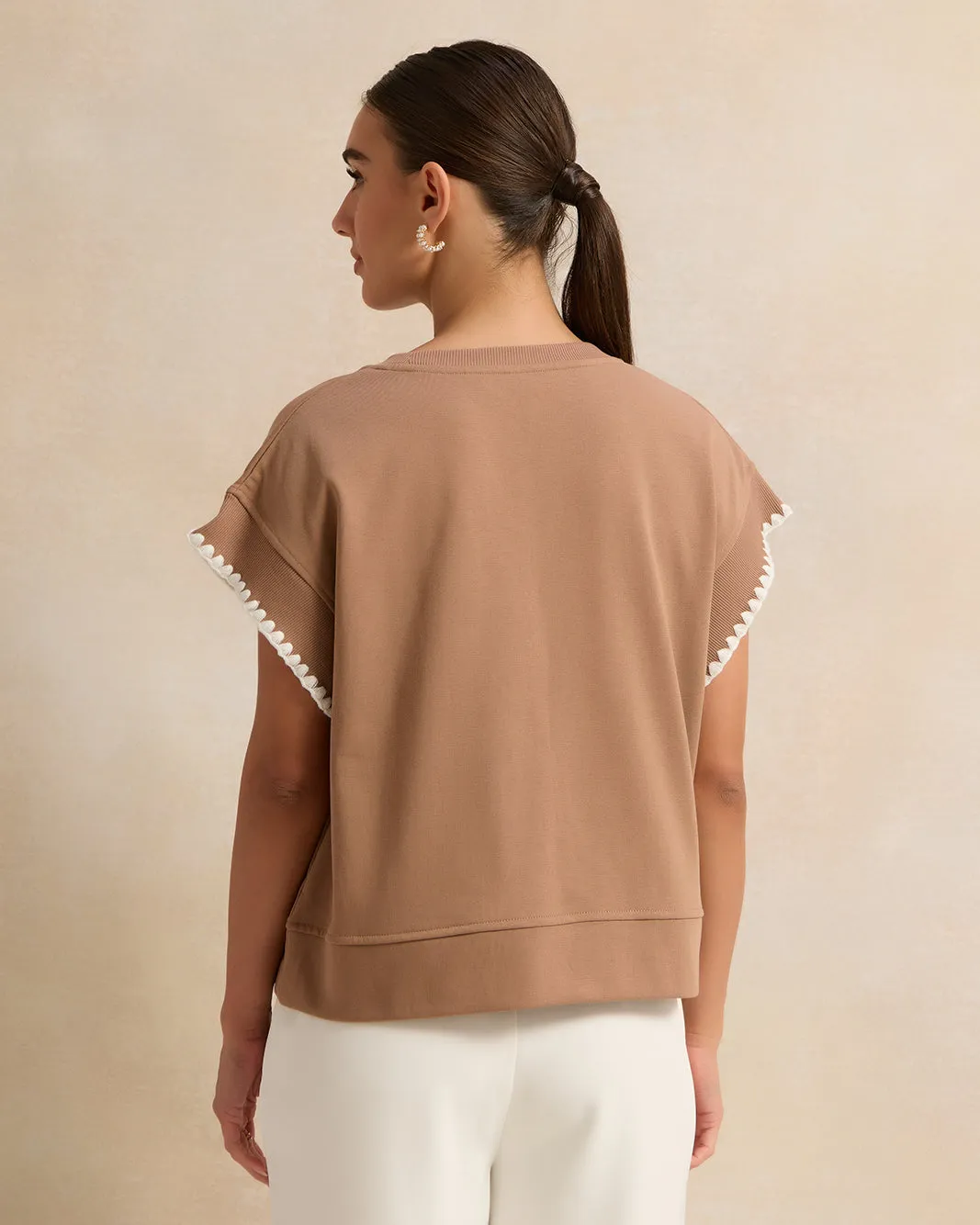 Women Brown Embroidered Top sold by Redtag product image thumbnail 3