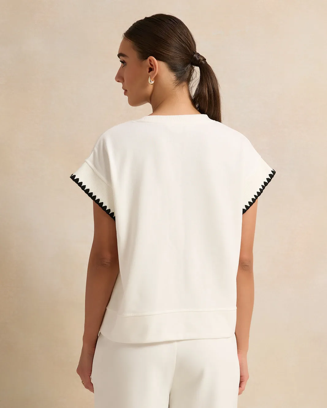 Women Ivory Embroidered Top sold by Redtag product image thumbnail 3