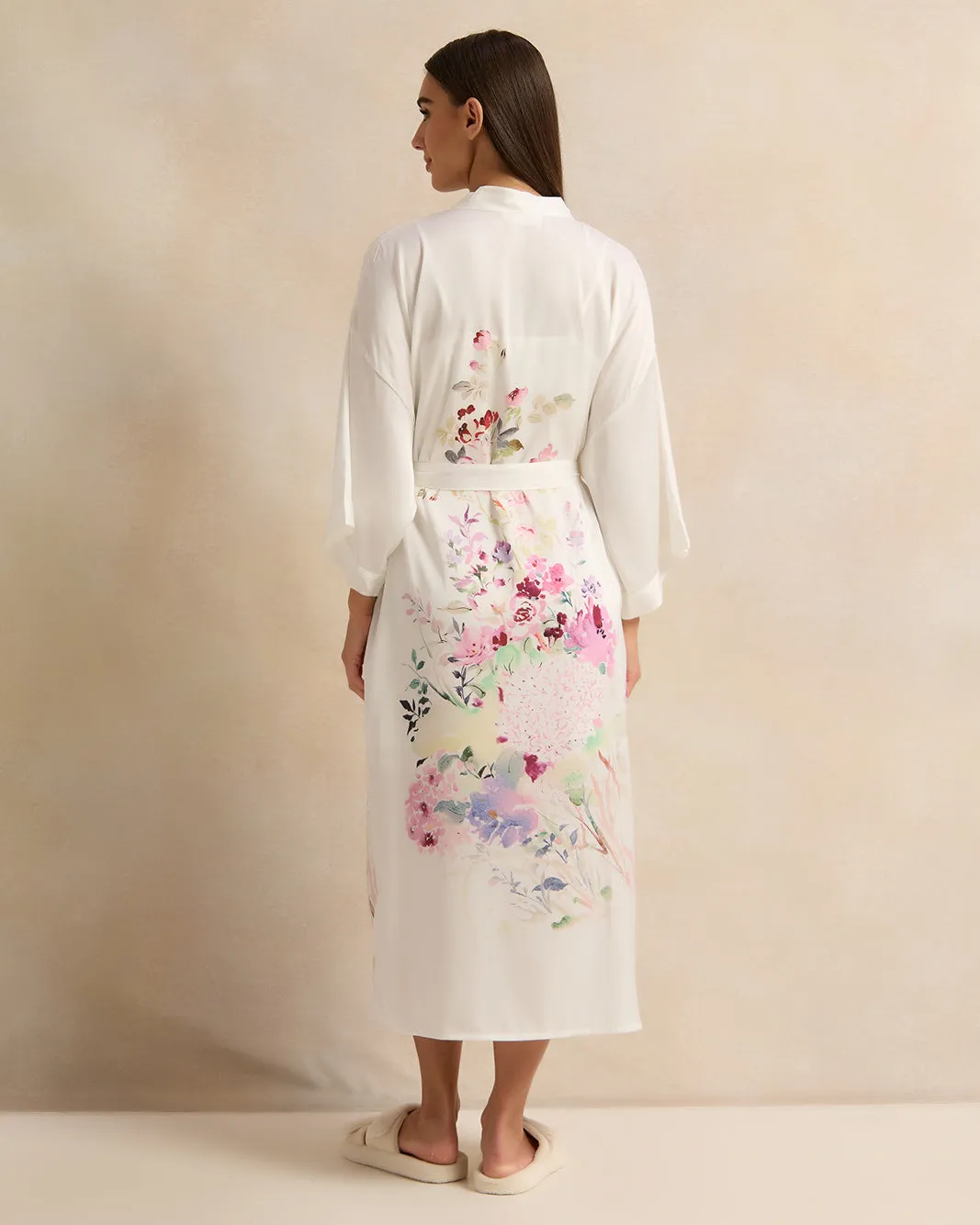 Women White Printed Long Sleeve Robe sold by Redtag product image thumbnail 3