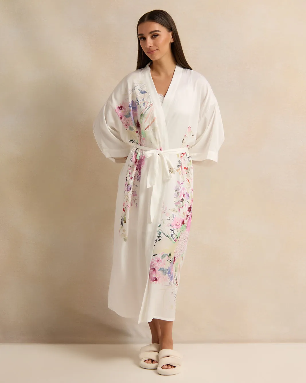 Women White Printed Long Sleeve Robe sold by Redtag product image thumbnail 4