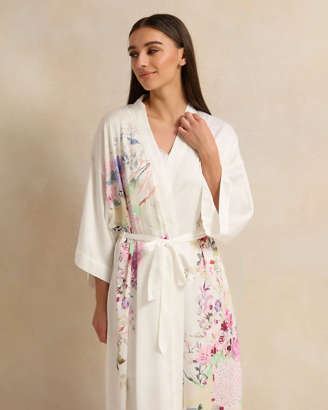 Women White Printed Long Sleeve Robe sold by Redtag product image thumbnail 2