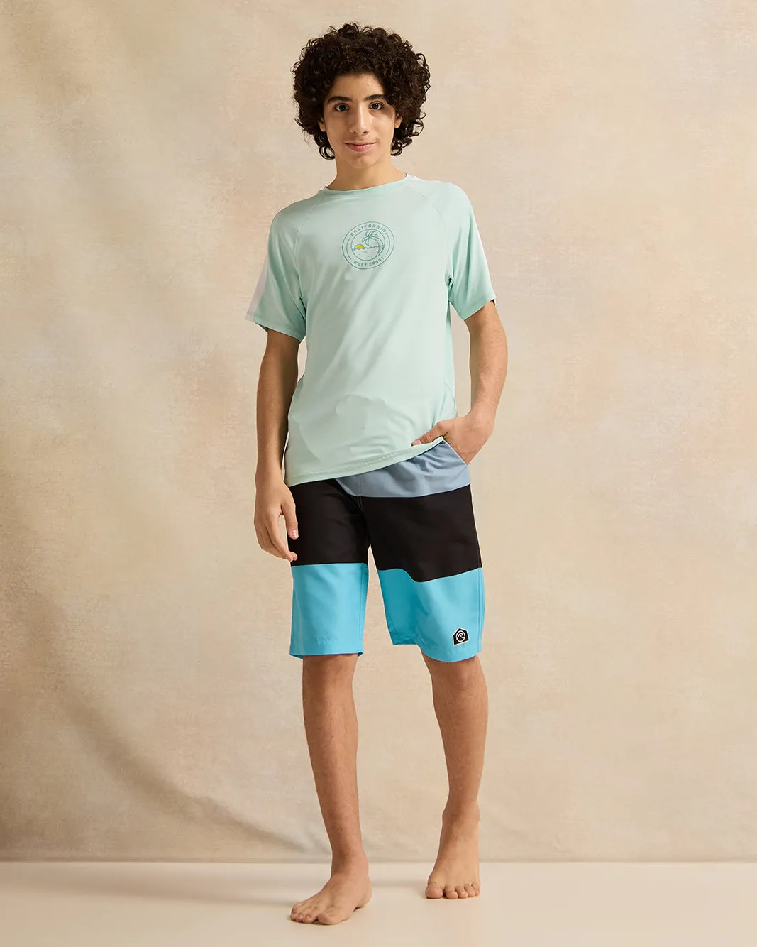 Senior Boys Teal Printed T-Shirt sold by Redtag product image thumbnail 2