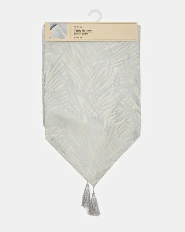 Grey Floral Print Table Runner sold by Redtag