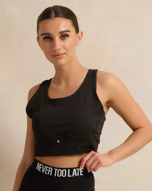 Women Black Active Sports Bra sold by Redtag