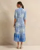 Women Blue Scarf Printed Tiered Dress sold by Redtag