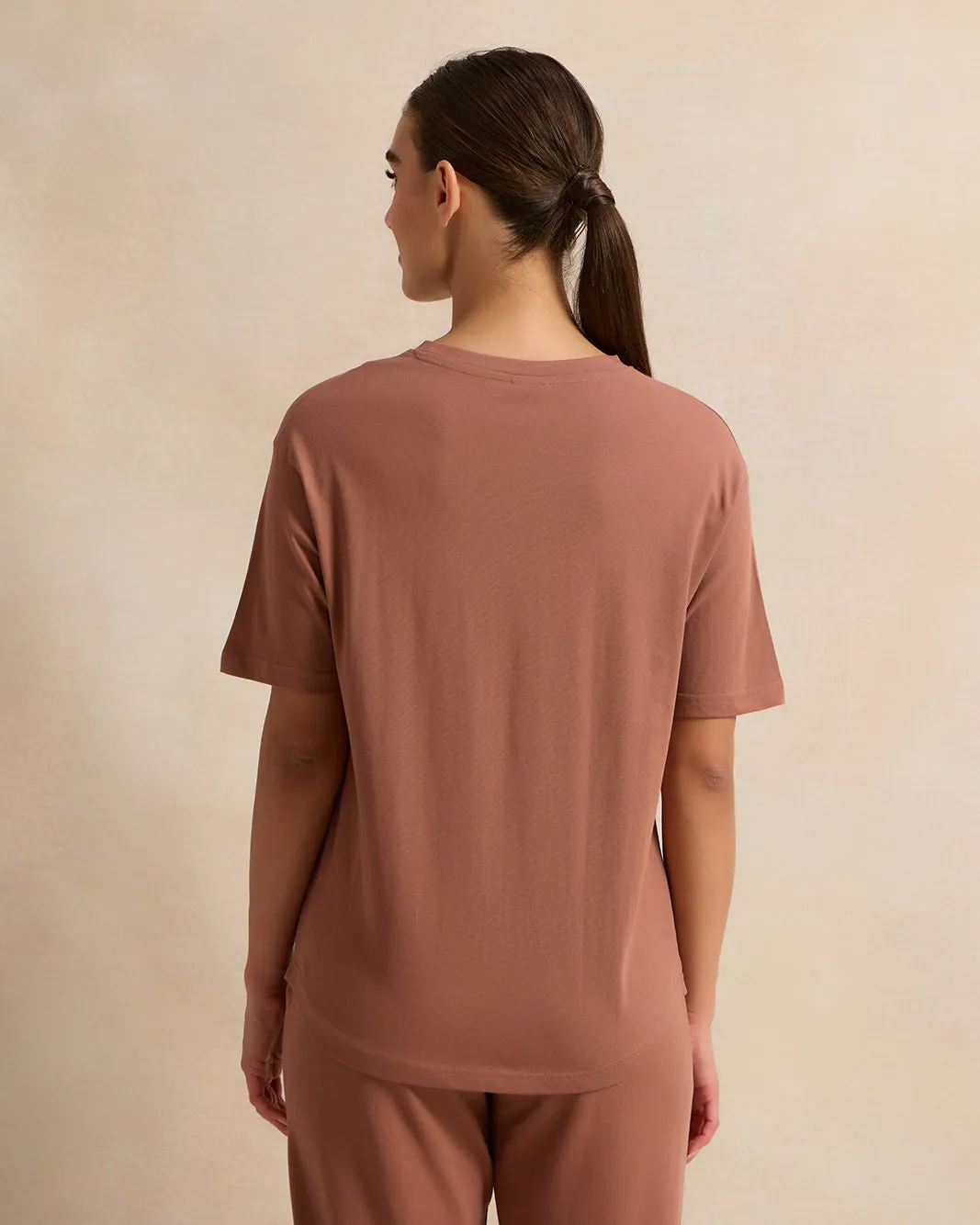 Women Brown Print Active T-Shirt sold by Redtag product image thumbnail 3