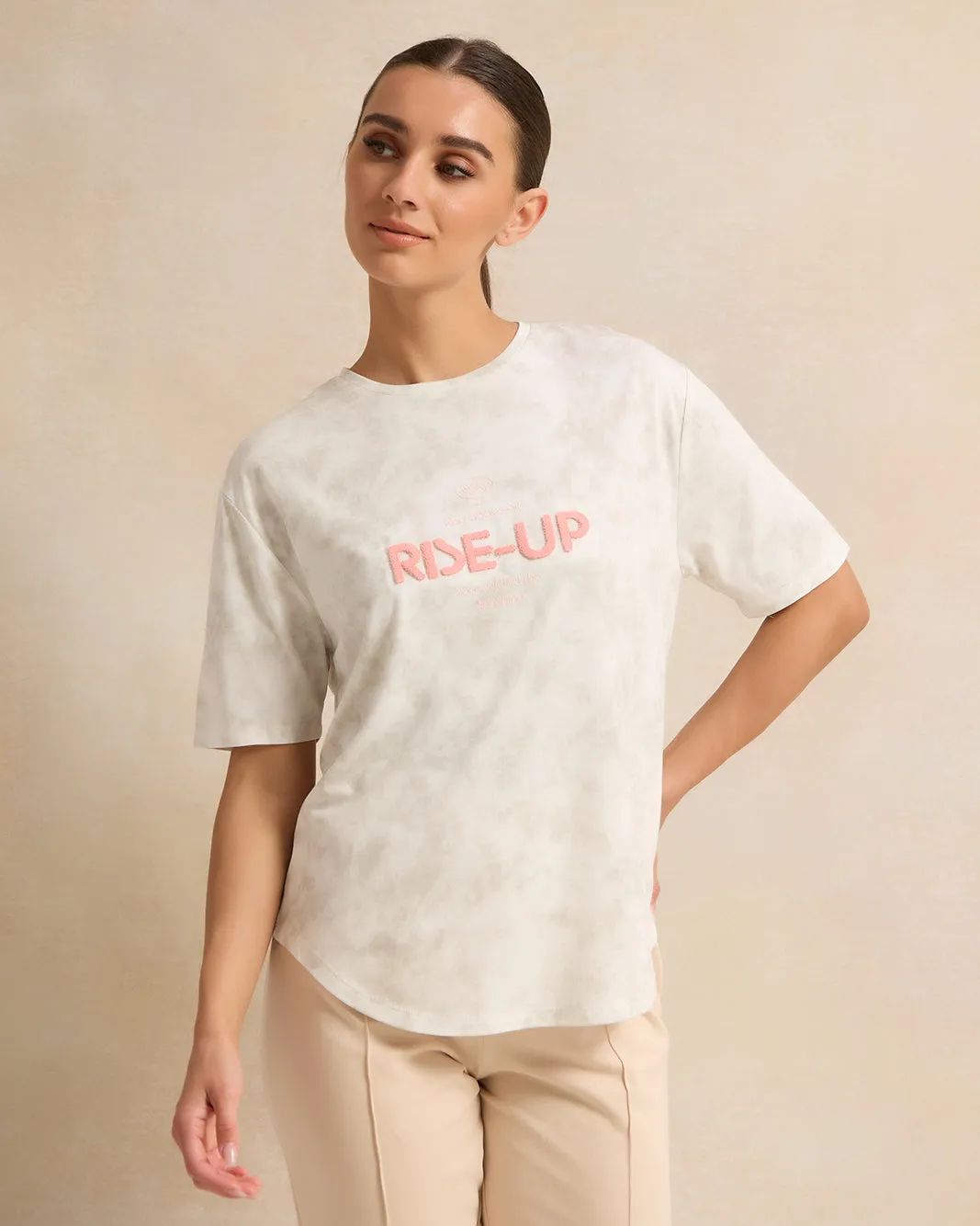 Women Grey Print Active T-Shirt sold by Redtag