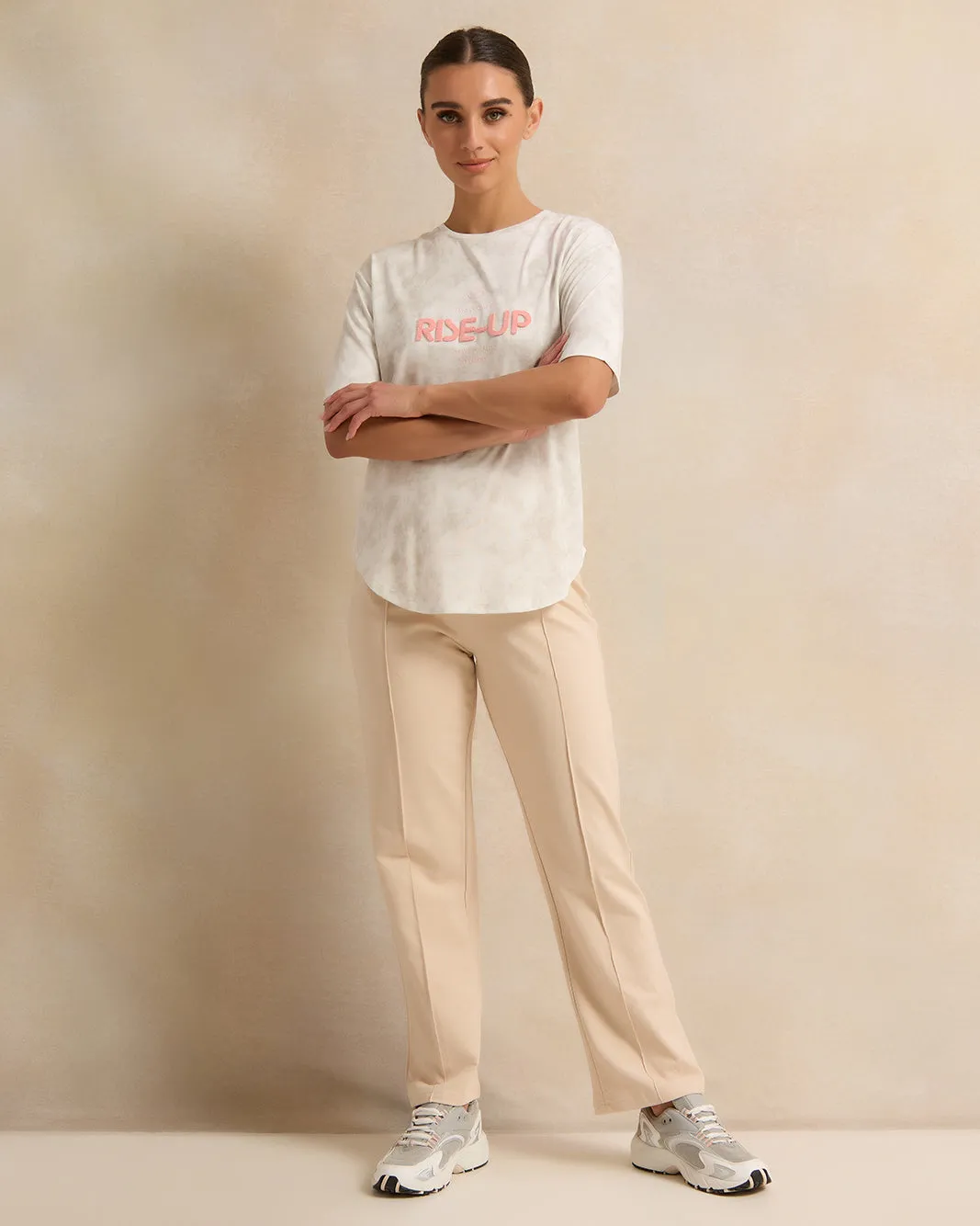 Women Beige Straight Fit Active Pants sold by Redtag product image thumbnail 2