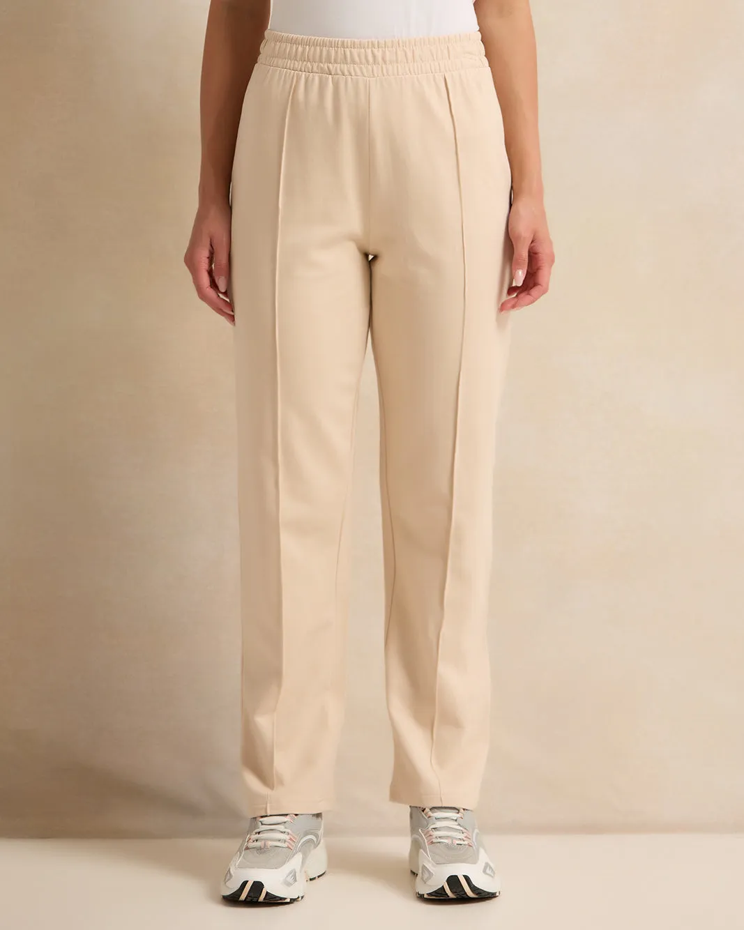 Women Beige Straight Fit Active Pants sold by Redtag