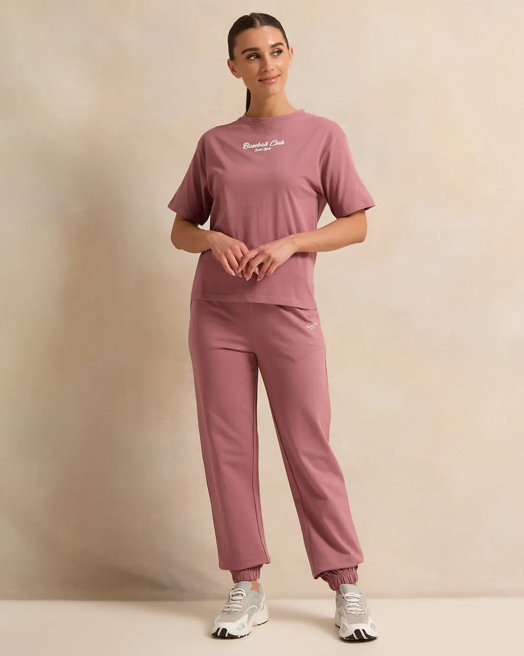 Women Pink Elasticated Hem Active Pants sold by Redtag product image thumbnail 2