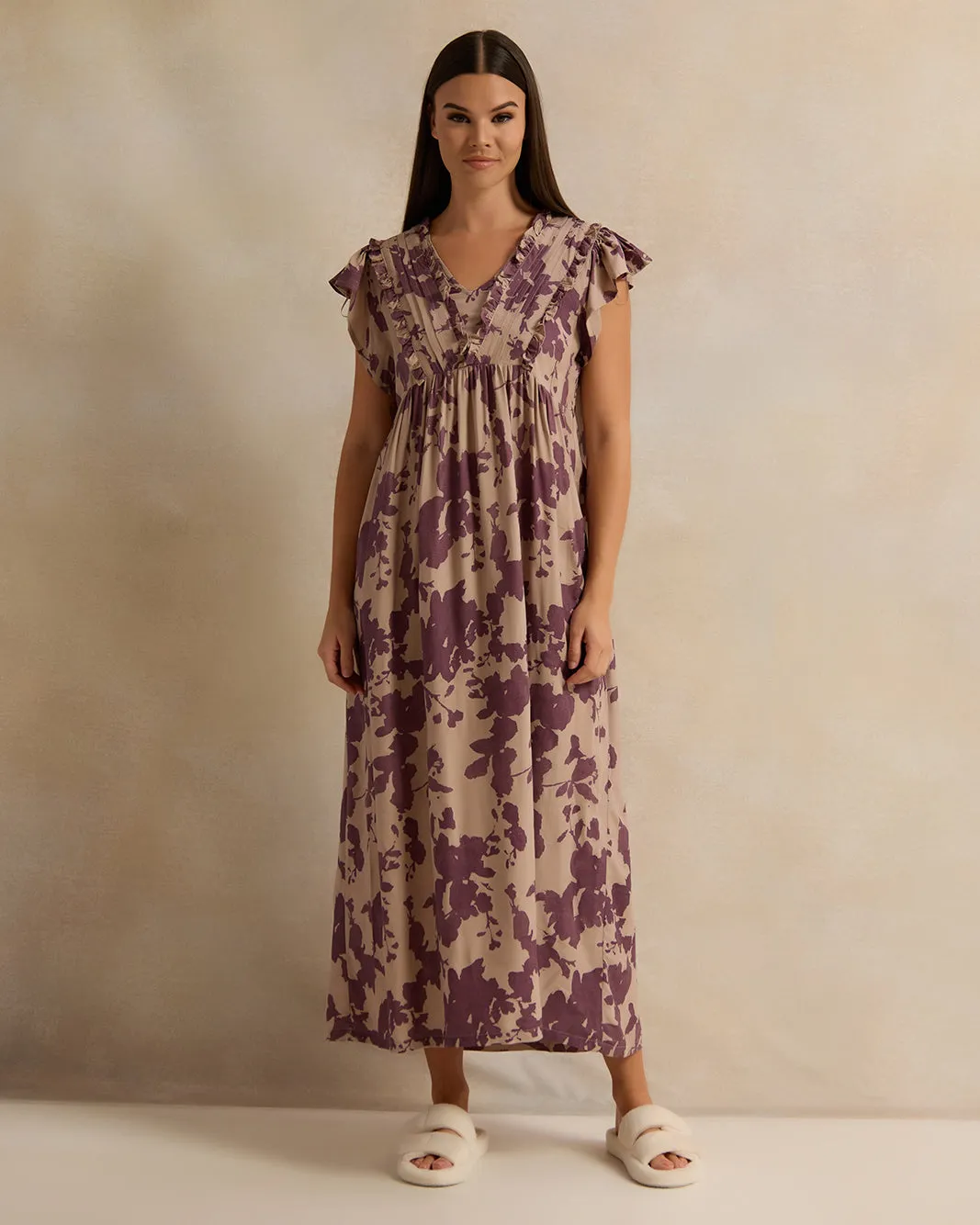 Women Brown Allover Print Nightgown sold by Redtag product image thumbnail 4