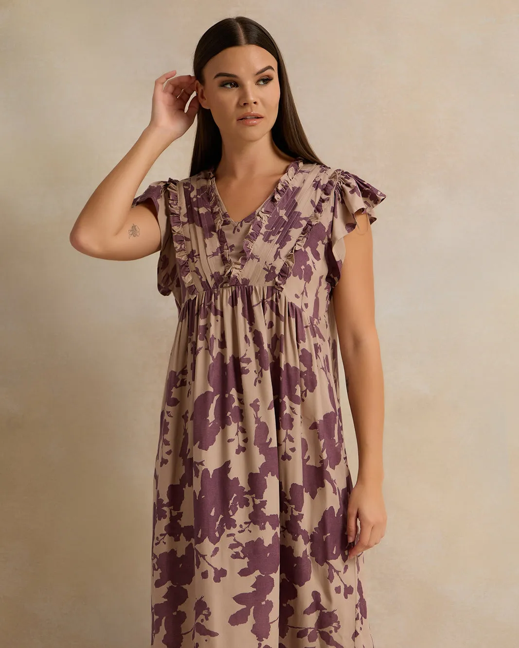 Women Brown Allover Print Nightgown sold by Redtag product image thumbnail 2