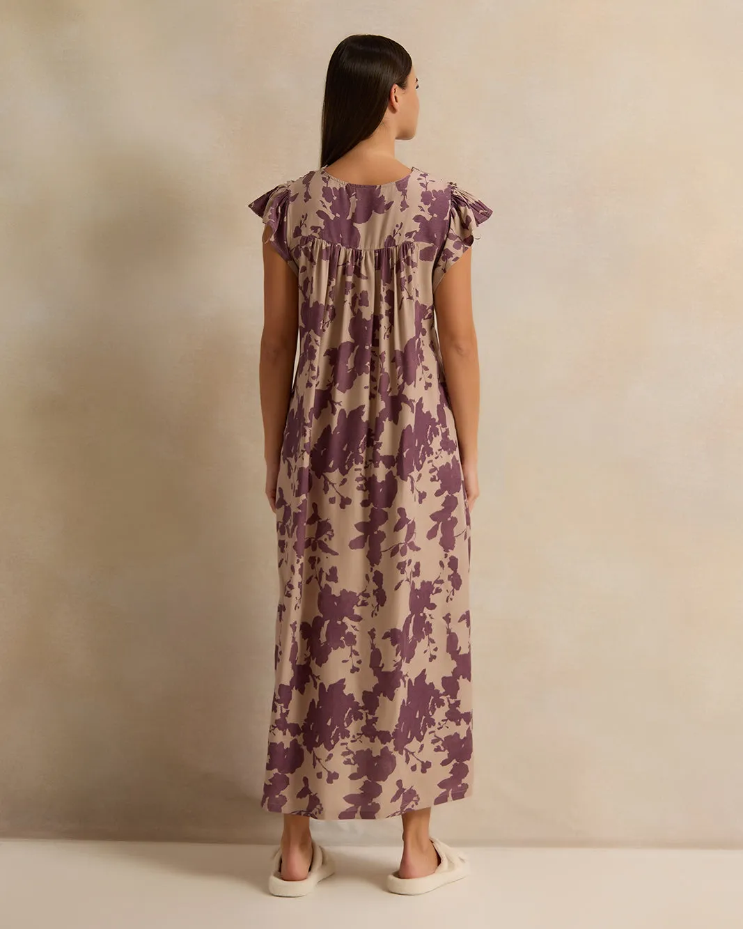 Women Brown Allover Print Nightgown sold by Redtag product image thumbnail 3