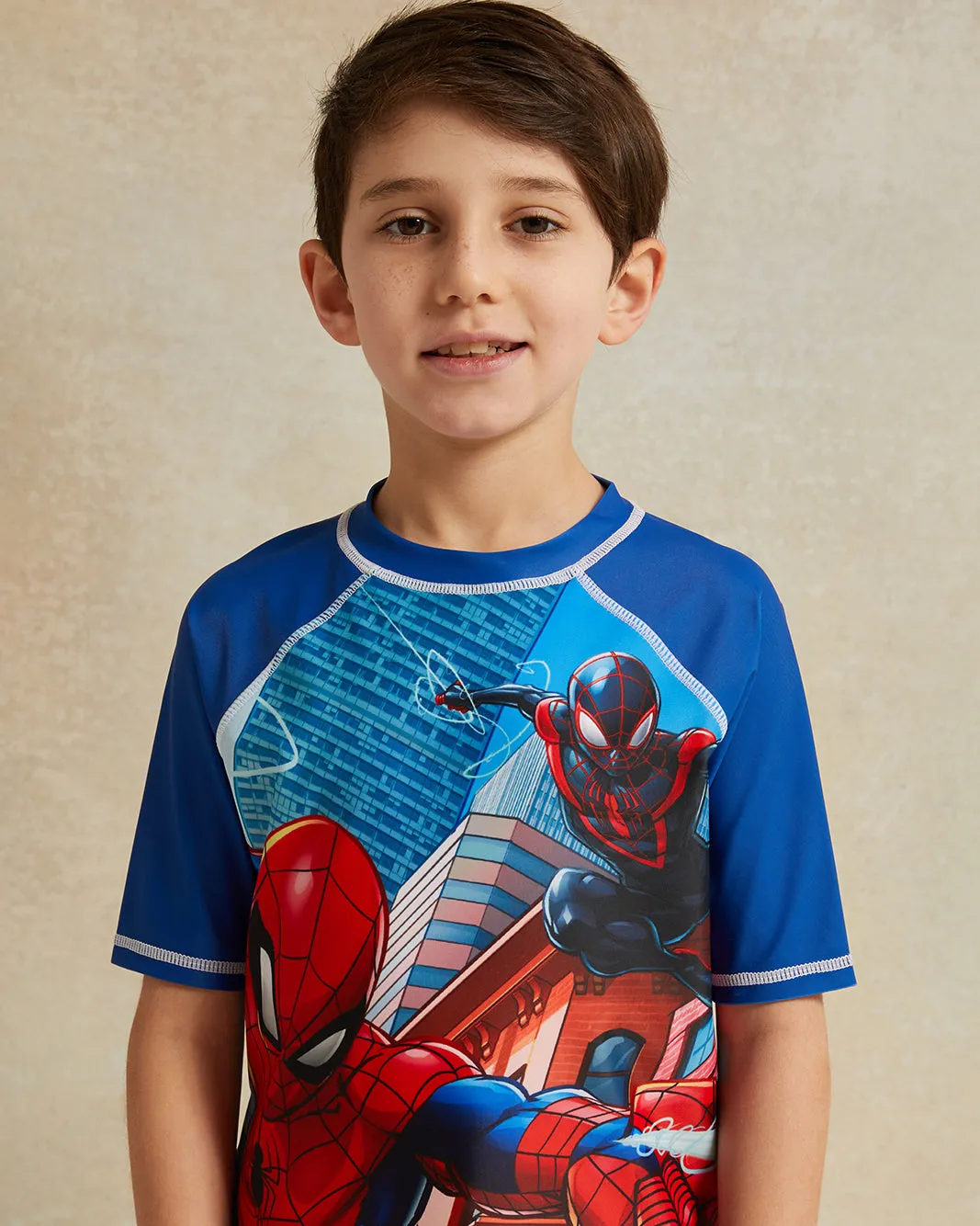 Boys Navy Spider Man Rash Guard Swimwear T-Shirt sold by Redtag product image thumbnail 4