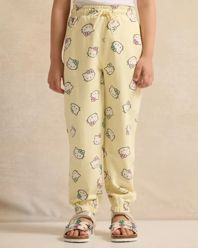 Girls Yellow Hello Kitty Print Active Pants sold by Redtag
