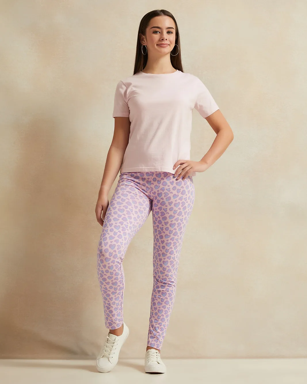 Senior Girls Lilac Printed Leggings sold by Redtag product image thumbnail 2