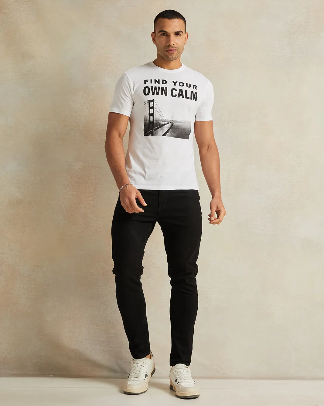 Men White Short Sleeve Printed T-Shirt sold by Redtag product image thumbnail 2