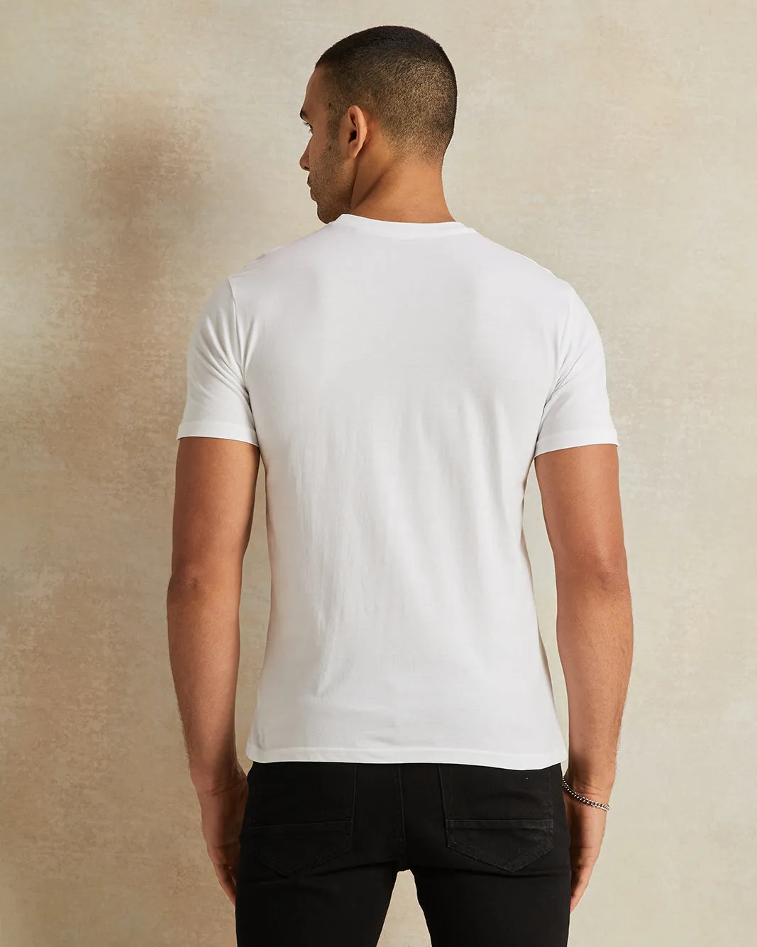 Men White Short Sleeve Printed T-Shirt sold by Redtag product image thumbnail 3