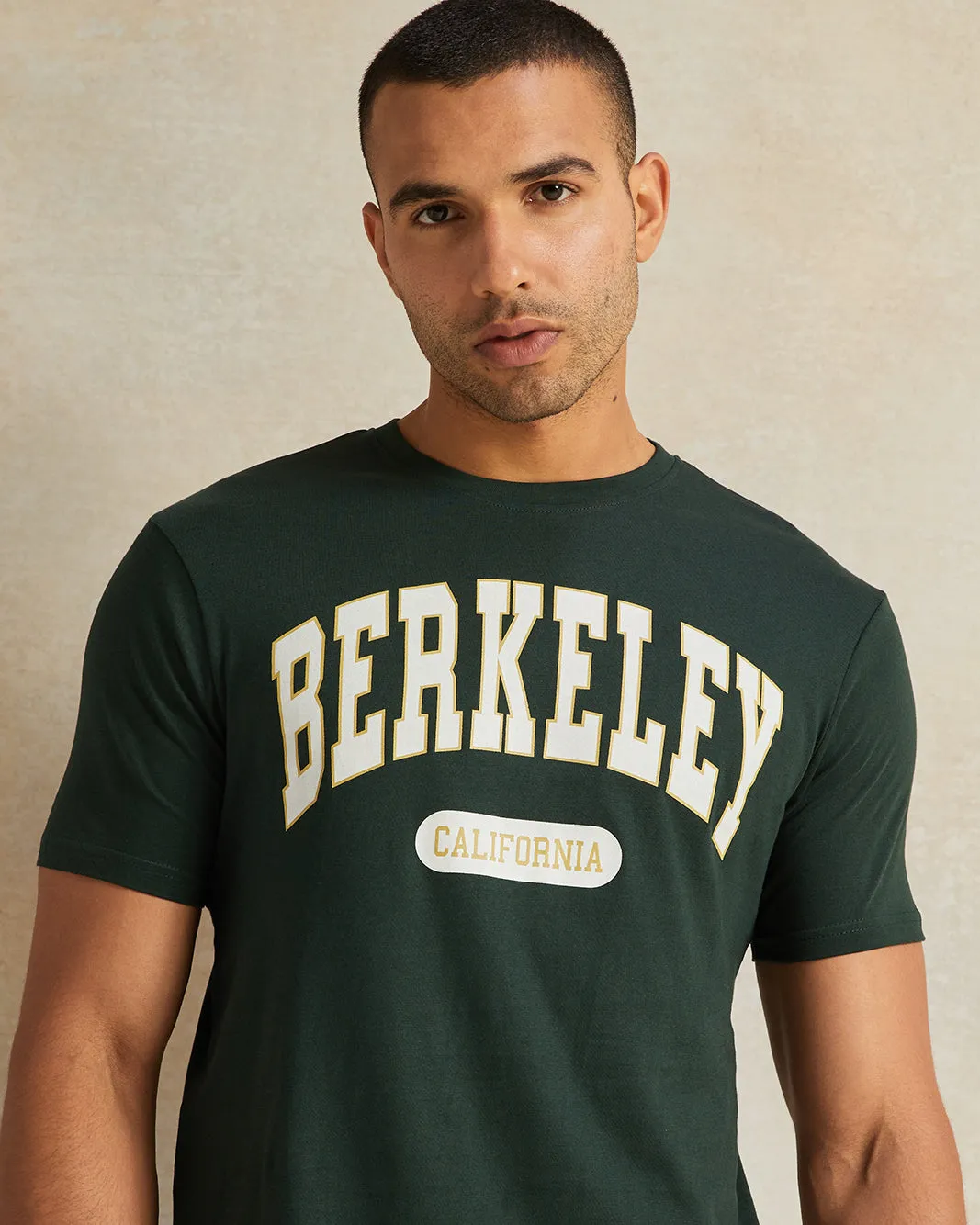 Men Green Berkley Print Graphic T-Shirt sold by Redtag product image thumbnail 4