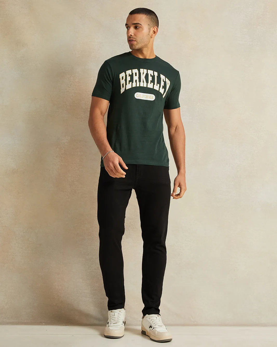Men Green Berkley Print Graphic T-Shirt sold by Redtag product image thumbnail 2