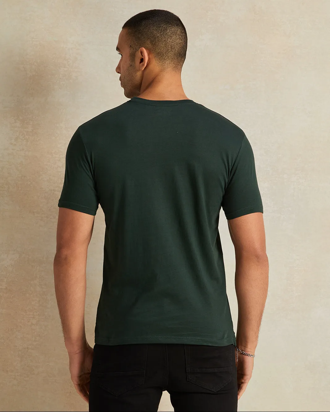 Men Green Berkley Print Graphic T-Shirt sold by Redtag product image thumbnail 3