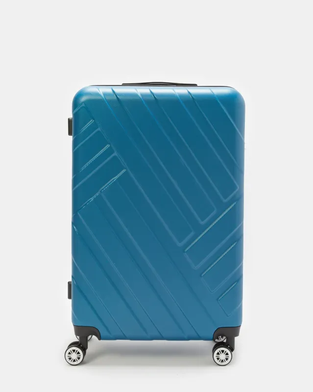 Blue Textured Trolley Luggage 24 Inch sold by Redtag
