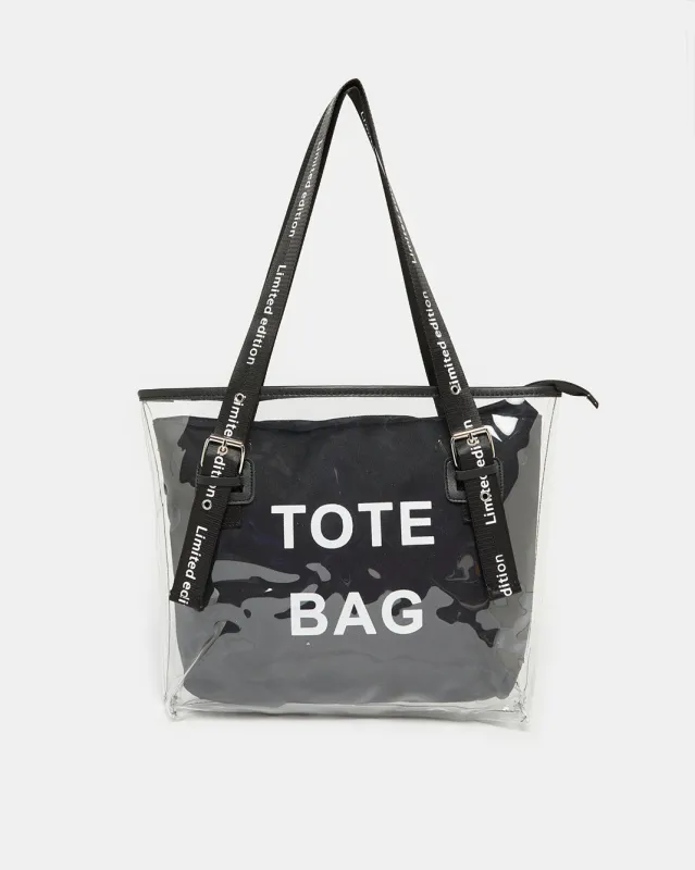 Black Printed Shoppers Bag sold by Redtag