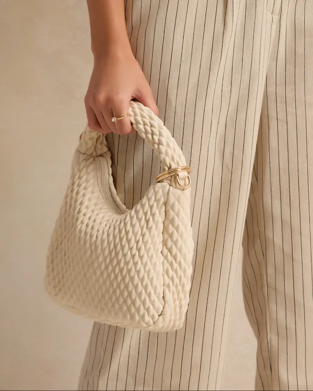 Women Beige Quilted Messenger Bag sold by Redtag