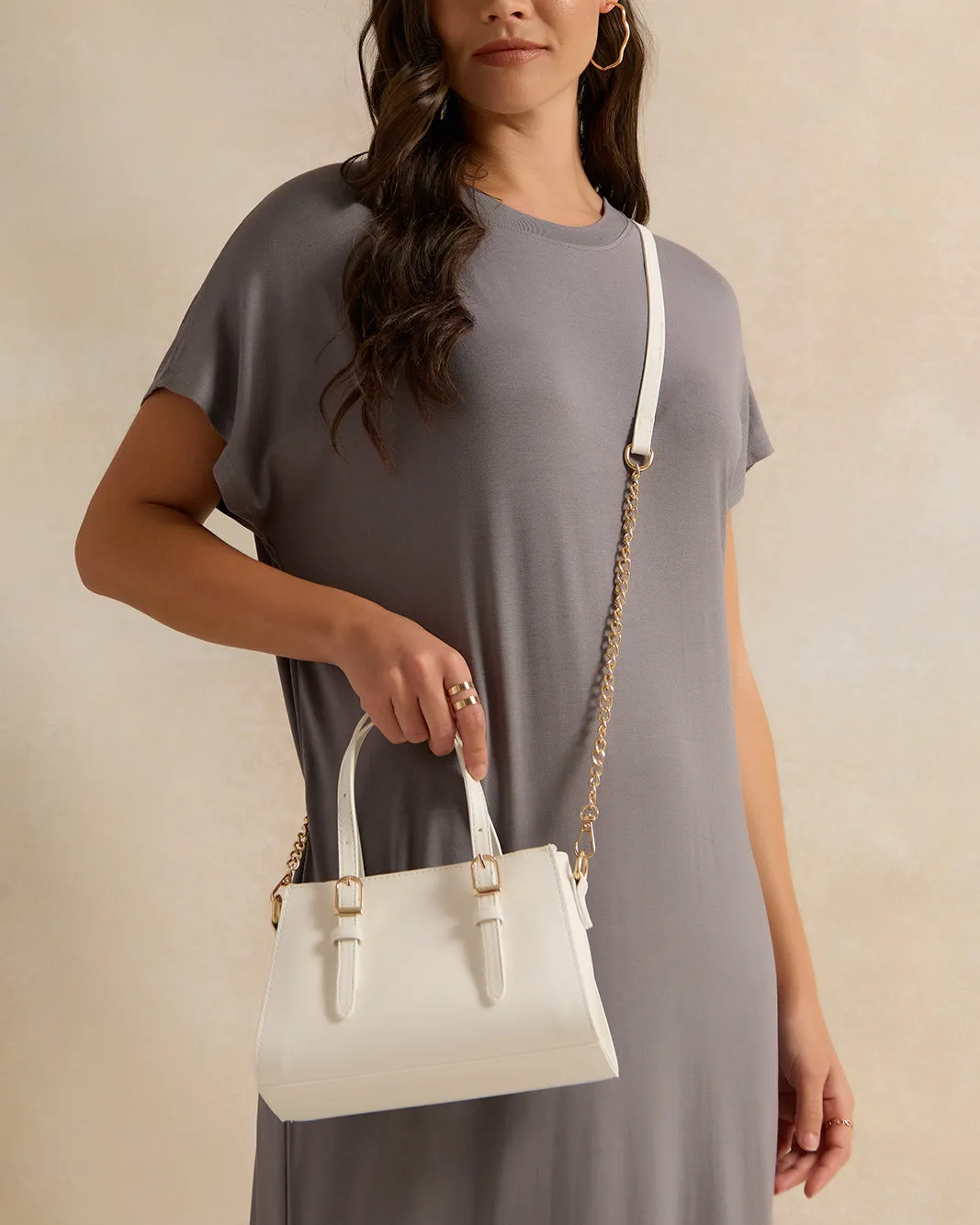 Women White Messenger Bag sold by Redtag
