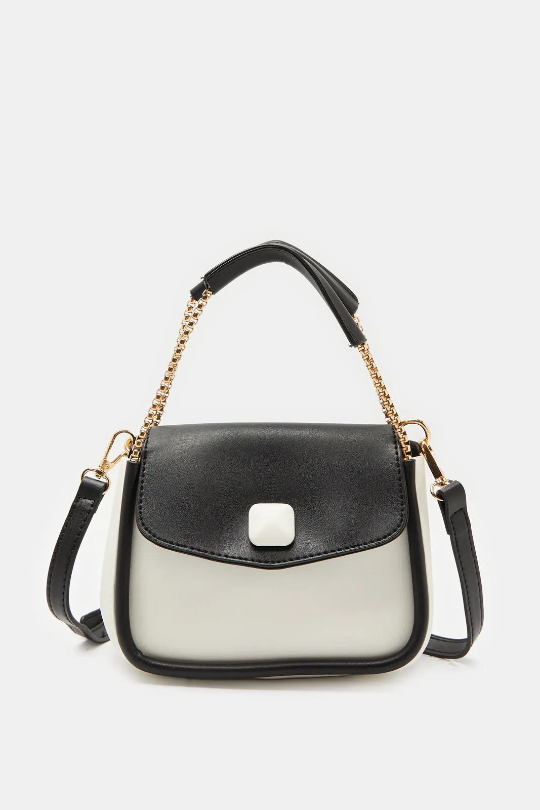 Women Black And White Messenger Bag sold by Redtag