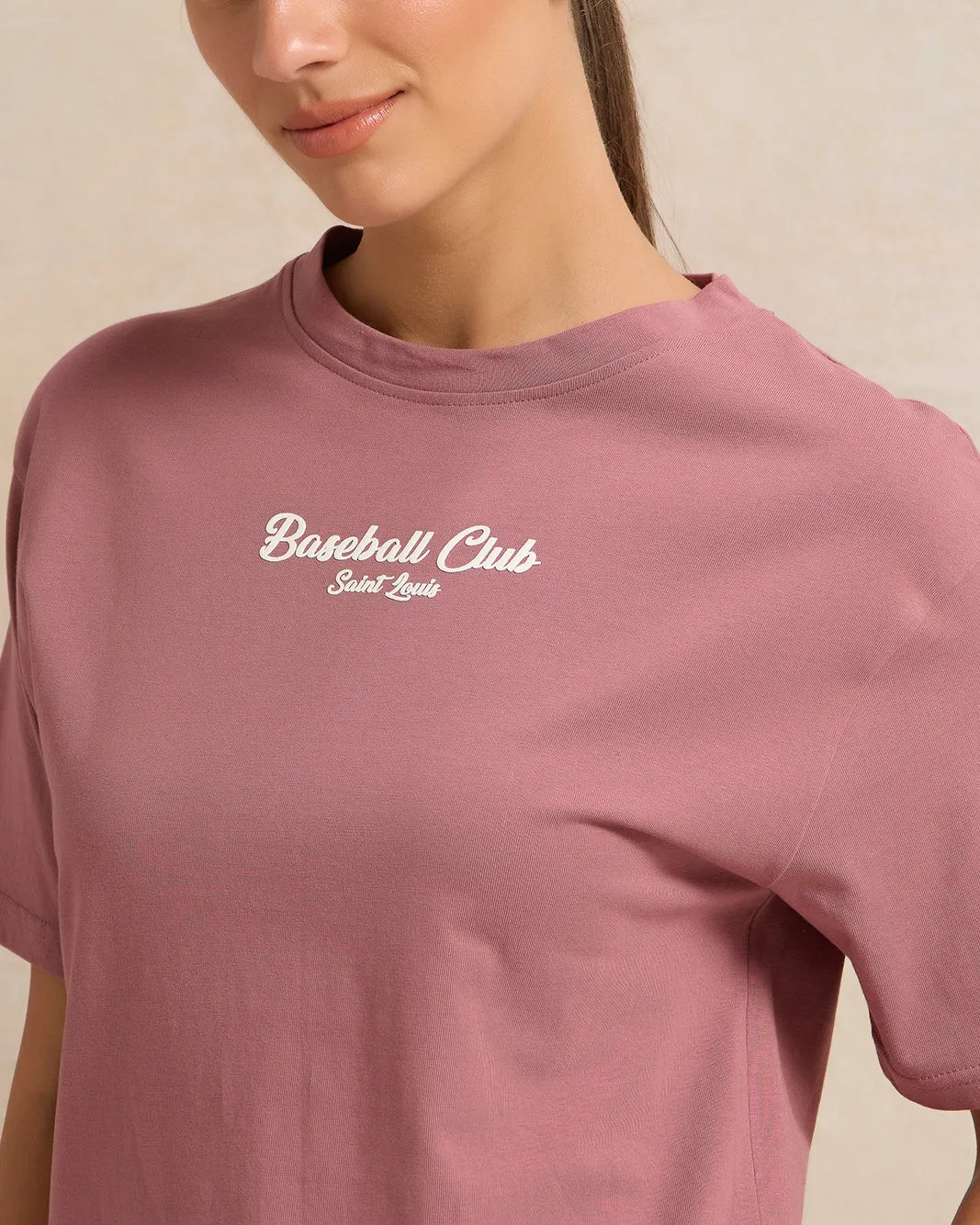 Women Pink Printed Over Size T-Shirt sold by Redtag product image thumbnail 4