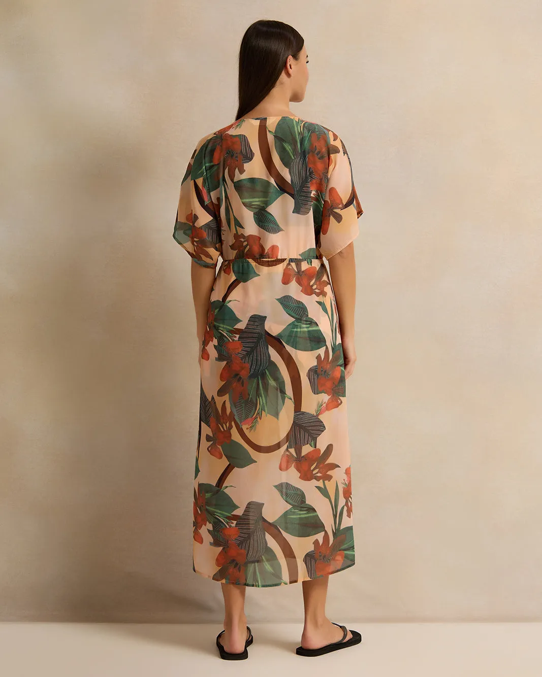 Women Multicolour Printed Long Length Cover Up sold by Redtag product image thumbnail 3