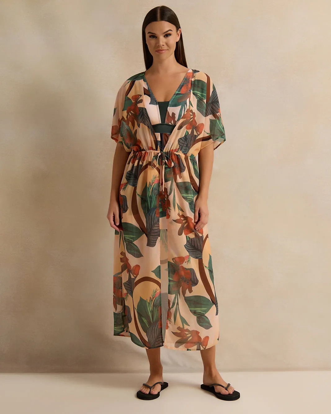 Women Multicolour Printed Long Length Cover Up sold by Redtag product image thumbnail 4