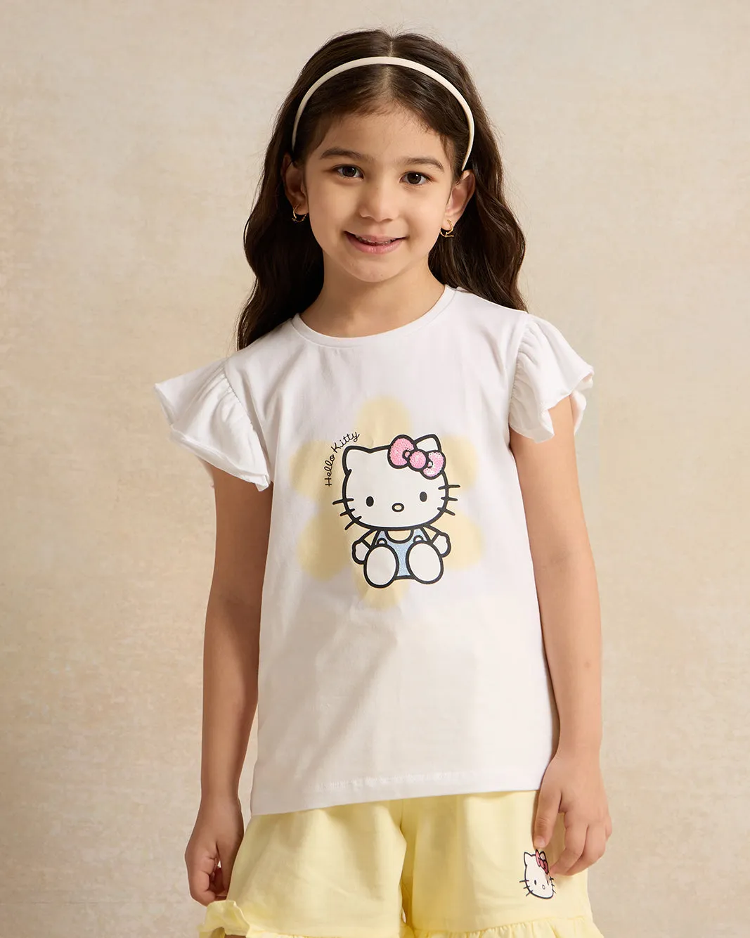 Girls White Hello Kitty Print T-Shirt sold by Redtag
