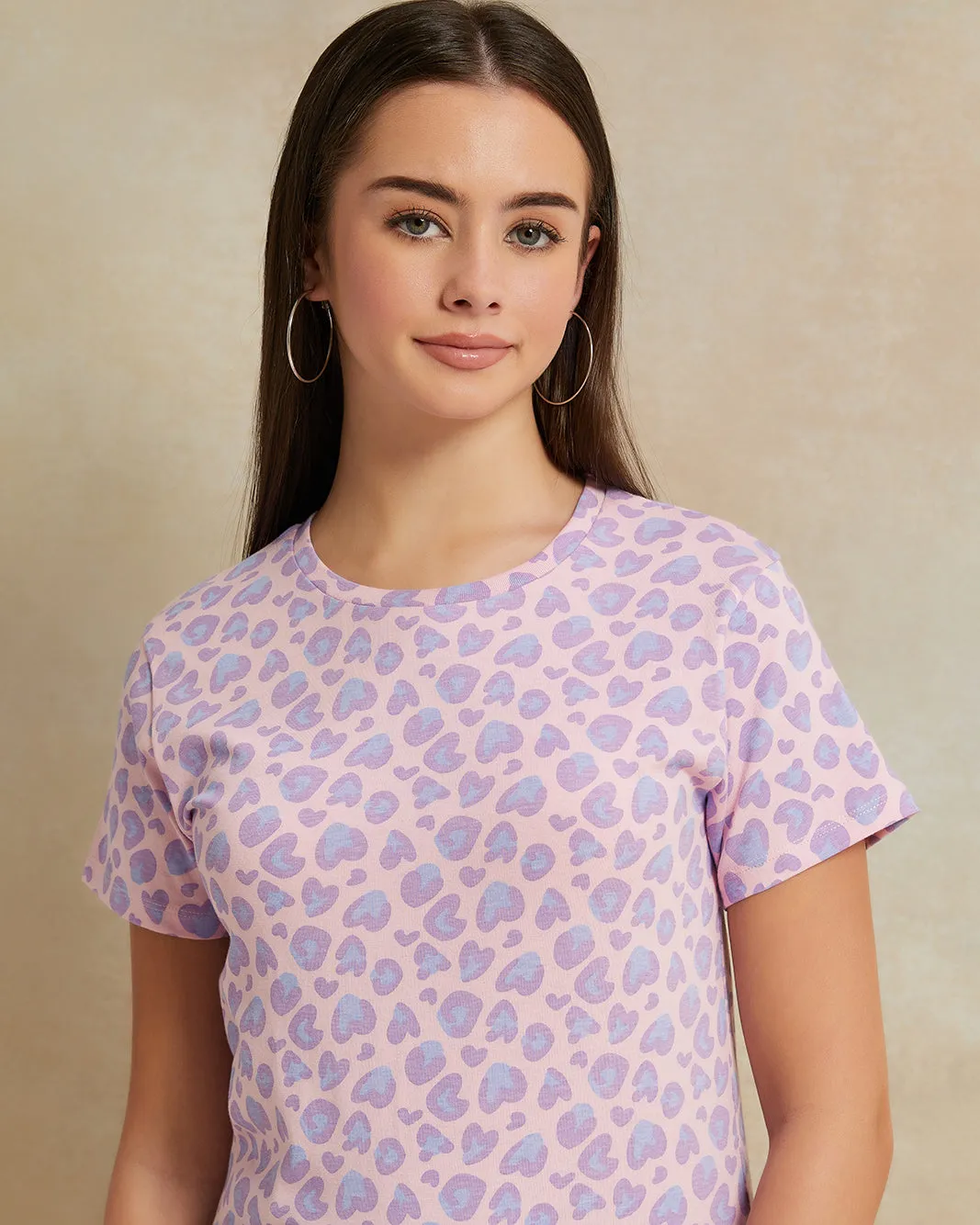 Senior Girls Lilac Printed T-shirt sold by Redtag product image thumbnail 4
