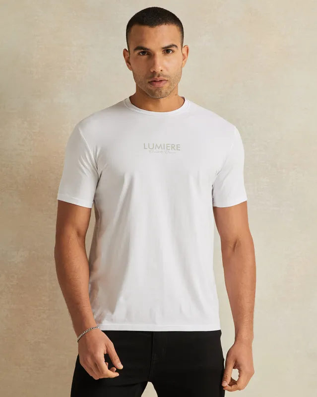 Men White Cotton Printed T-Shirt sold by Redtag